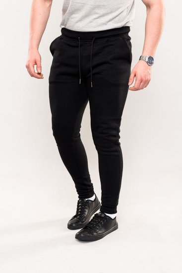 D555 Brandon Sweatpants with Tapered leg Black - Collegehousut ja collegeshortsit - Miesten Isot collegehousut ja collegeshortsit