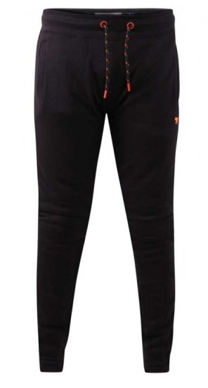 D555 Buckingham Cuffed Jogger With Side Pockets Black - Collegehousut ja collegeshortsit - Miesten Isot collegehousut ja collegeshortsit