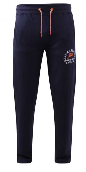 D555 Chilworth Open Hem Jogger Navy - Collegehousut ja Collegeshortsit - Miesten Isot collegehousut ja collegeshortsit