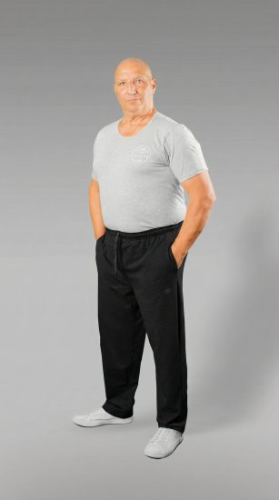 20 Nodi Grecale Stretch Fleece Cotton Sports Pants with Enzyme and Soft Touch Treatment Black - Collegehousut ja collegeshortsit - Miesten Isot collegehousut ja collegeshortsit