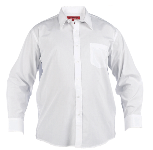 Rockford Valkoinen Paita L/S - Kauluspaidat - Miesten isot paidat 2XL – 8XL
