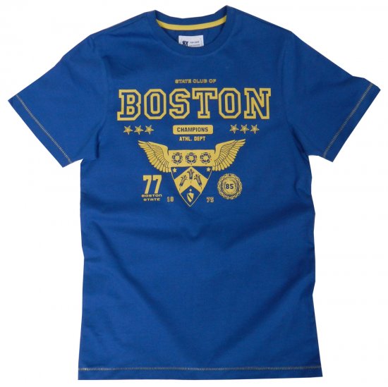 Kam Jeans Boston Tee Blue - T-paidat - Isot T-paidat 2XL – 14XL