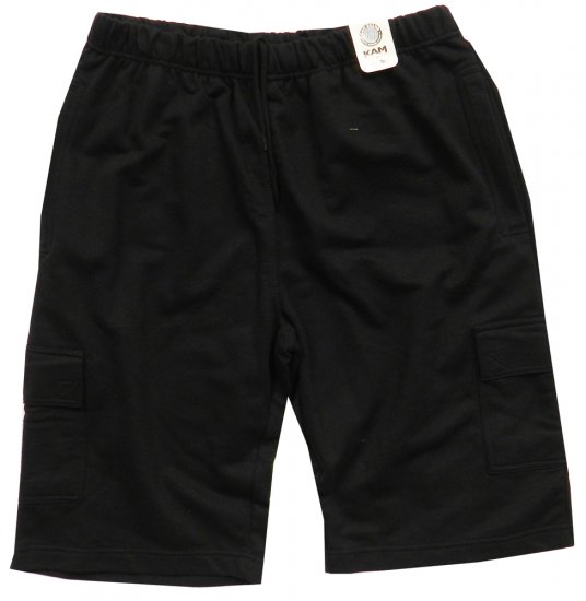 Kam Jeans Black Shorts Cargo - Shortsit - Shortsit, isot koot – W40-W60