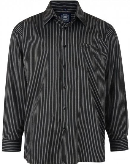Kam 6092 L/S Shirt Black - Kauluspaidat - Miesten isot kauluspaidat 2XL – 8XL