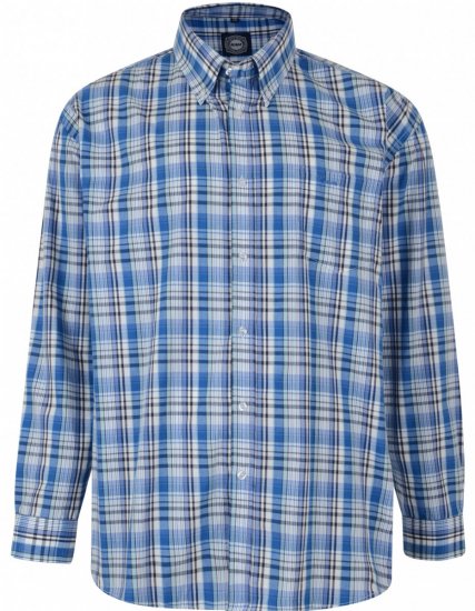 Kam 6090 L/S Shirt Blue - Kauluspaidat - Miesten isot paidat 2XL – 8XL