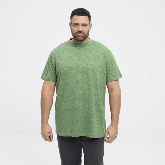 North Latitude Allover Printed T-paita Keskivihreä - T-paidat - Isot T-paidat 2XL – 14XL