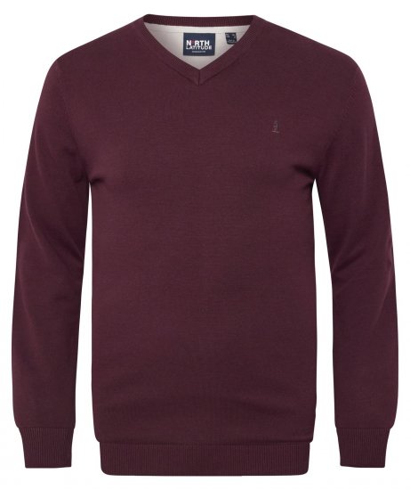 North Latitude 53133 V-Neck Knit Punainen - Hupparit ja collegepaidat - Miesten hupparit ja collegepaidat isot koot
