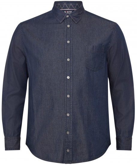 North Latitude 53139 sininen farkkupaita - Kauluspaidat - Miesten isot kauluspaidat 2XL – 8XL