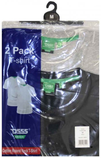 D555 Fenton 2-pack Black/Grey T-shirt - T-paidat - Isot T-paidat 2XL – 14XL