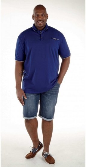 D555 Asia Polo Shirt Blue - Pikeepaidat - Miesten isot pikeepaidat