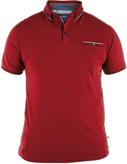 D555 Asia Polo Shirt Red - Pikeepaidat - Miesten isot pikeet 2XL – 8XL
