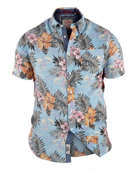 D555 Honolulu Short Sleeve Shirt - Kauluspaidat - Miesten isot kauluspaidat 2XL – 8XL