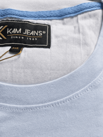 Kam Jeans 5780 Cut And Sew Panel T-Shirt Navy - T-paidat - Isot T-paidat 2XL – 14XL