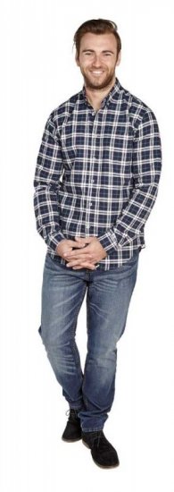 D555 Carter Check Shirt Navy-Green - Kauluspaidat - Miesten isot kauluspaidat 2XL – 8XL