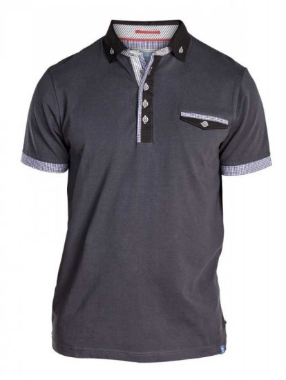 D555 Roland Short Sleeve Polo Shirt Black - Kauluspaidat - Miesten isot kauluspaidat 2XL – 8XL