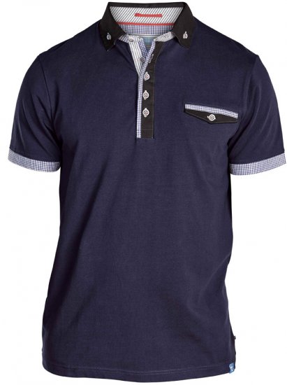 D555 Roland Short Sleeve Polo Shirt Navy - Pikeepaidat - Miesten isot pikeepaidat
