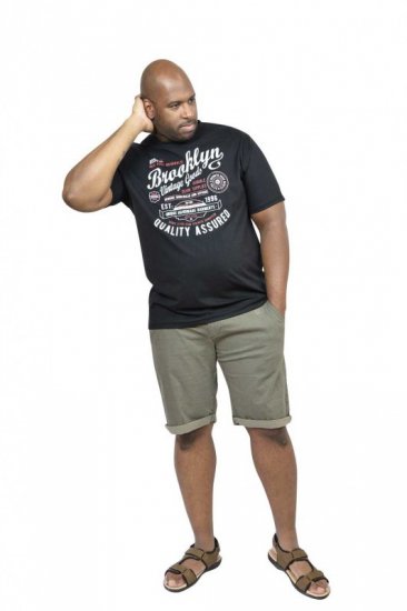 D555 NEAL Brooklyn Crew Neck T-Shirt Black - T-paidat - Isot T-paidat 2XL – 14XL