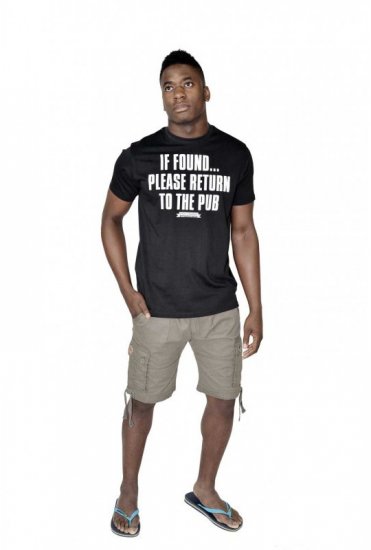 D555 SIMON 'Return To The Pub' Crew Neck T-Shirt Black - T-paidat - Isot T-paidat 2XL – 14XL