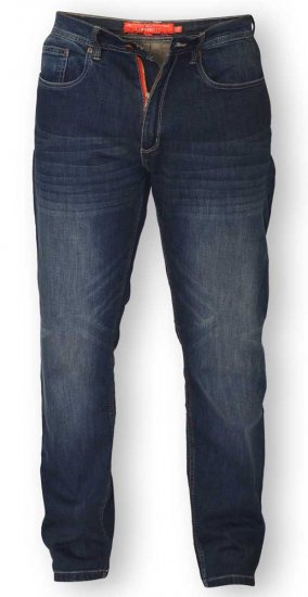 D555 BOURNE Tapered Dark Vintage Stretch Jeans - Farkut ja Housut - Miesten isot farkut ja isot housut W40-W70