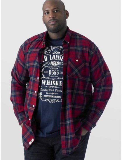 D555 Richard Long Sleeve Shirt & T-shirt Combo - Kauluspaidat - Miesten isot kauluspaidat 2XL – 8XL