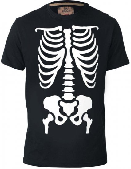 D555 Scary Halloween Skeleton T-shirt Black - T-paidat - Isot T-paidat 2XL – 14XL