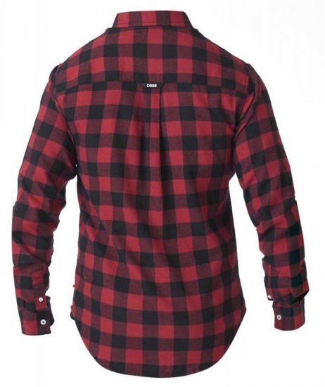 D555 Lawton LS Flannel Shirt Red - Kauluspaidat - Miesten isot kauluspaidat 2XL – 8XL