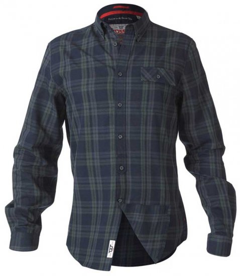 D555 Angelo LS Shirt Navy - Kauluspaidat - Miesten isot kauluspaidat 2XL – 8XL