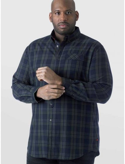 D555 Angelo LS Shirt Navy - Kauluspaidat - Miesten isot kauluspaidat 2XL – 8XL
