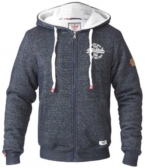D555 Hulk Fur Lined Zipper Hood Navy - Hupparit ja collegepaidat - Miesten hupparit ja collegepaidat isot koot