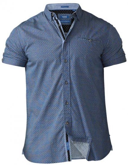 D555 Limburg Short Sleeve Shirt Blue - Kauluspaidat - Miesten isot kauluspaidat 2XL – 8XL