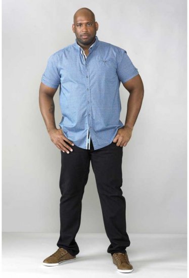 D555 Limburg Short Sleeve Shirt Blue - Kauluspaidat - Miesten isot kauluspaidat 2XL – 8XL