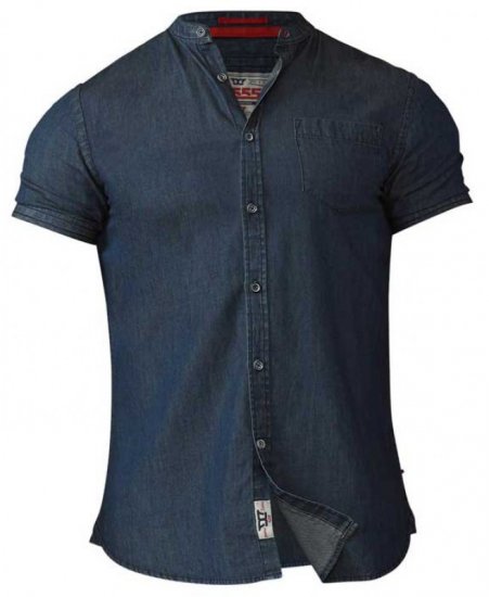 D555 Astra Short Sleeve Denim Shirt - Kauluspaidat - Miesten isot kauluspaidat 2XL – 8XL