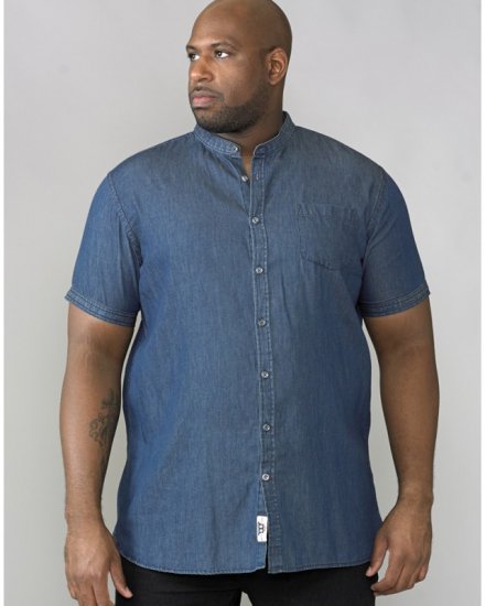 D555 Astra Short Sleeve Denim Shirt - Kauluspaidat - Miesten isot kauluspaidat 2XL – 8XL