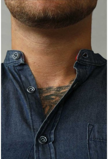D555 Astra Short Sleeve Denim Shirt - Kauluspaidat - Miesten isot kauluspaidat 2XL – 8XL