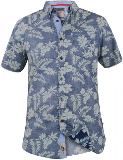D555 Oswald Short Sleeve Hawaii Shirt - Kauluspaidat - Miesten isot kauluspaidat 2XL – 8XL