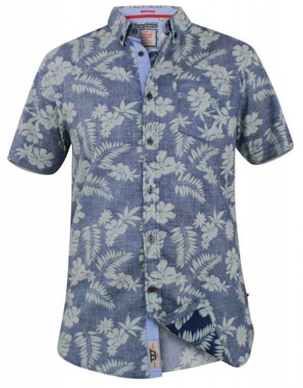 D555 Oswald Short Sleeve Hawaii Shirt - Kauluspaidat - Miesten isot kauluspaidat 2XL – 8XL