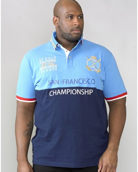 D555 Ernest Polo Blue & Navy - Pikeepaidat - Miesten isot pikeepaidat