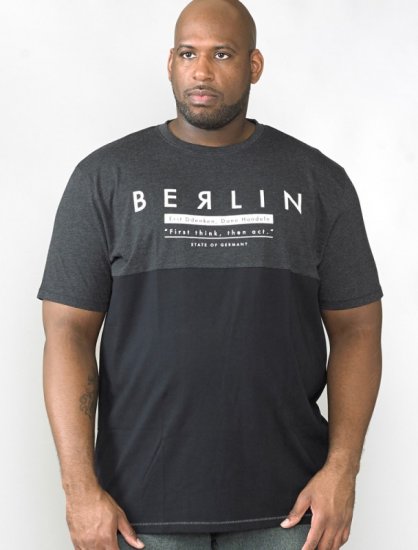 D555 Hamish T-shirt Charcoal & Black - T-paidat - Isot T-paidat 2XL – 14XL