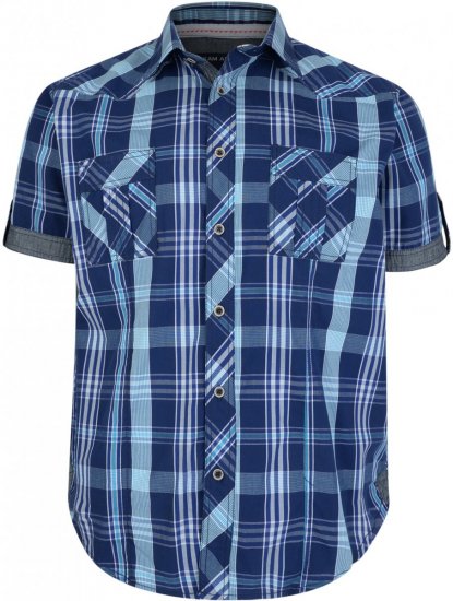 Kam Jeans 6148 Short Sleeve Shirt Navy - Kauluspaidat - Miesten isot kauluspaidat 2XL – 8XL