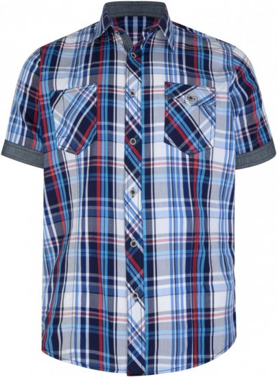 Kam Jeans 6149 Short Sleeve Shirt Blue - Kauluspaidat - Miesten isot kauluspaidat 2XL – 8XL