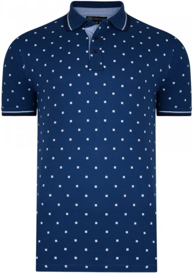 Kam Jeans 5225 Printed Polo Denim - Pikeepaidat - Miesten isot pikeepaidat