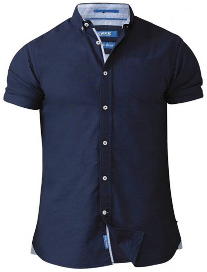 D555 Norman Short Sleeve Oxford Shirt Navy - Kauluspaidat - Miesten isot kauluspaidat 2XL – 8XL