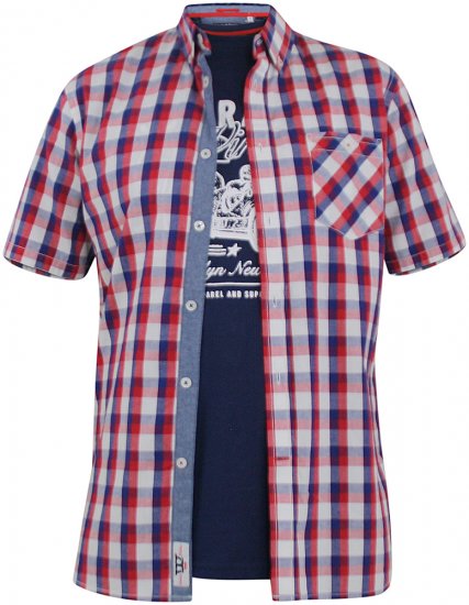 D555 Hadwin Short Sleeve Shirt & T-shirt Combo - Kauluspaidat - Miesten isot kauluspaidat 2XL – 8XL