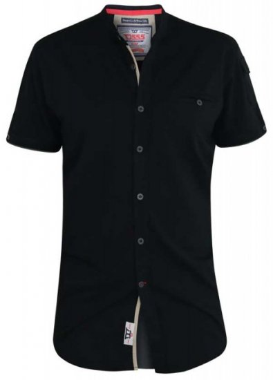 D555 Archer Collarless Shirt Black - Kauluspaidat - Miesten isot kauluspaidat 2XL – 8XL