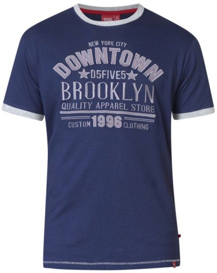D555 Hatter T-shirt Navy - T-paidat - Isot T-paidat 2XL – 14XL