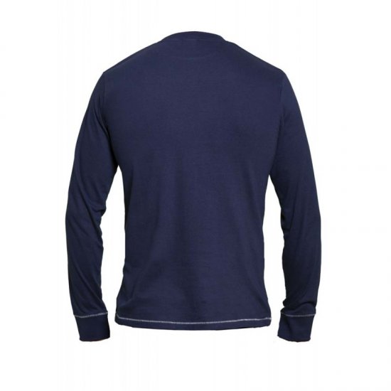 D555 Austin Long Sleeve T-shirt Navy - T-paidat - Isot T-paidat 2XL – 14XL