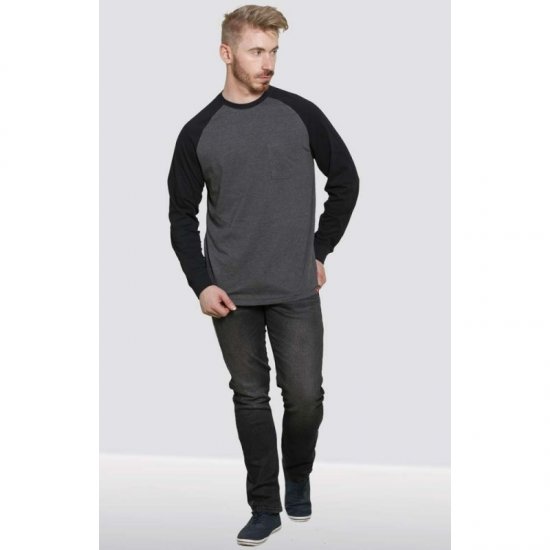 D555 Illinois Long Sleeve T-shirt Charcoal - T-paidat - Isot T-paidat 2XL – 14XL