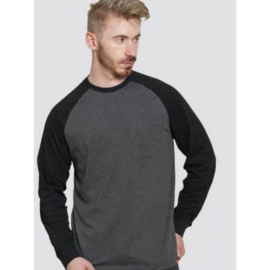D555 Illinois Long Sleeve T-shirt Charcoal - T-paidat - Isot T-paidat 2XL – 14XL