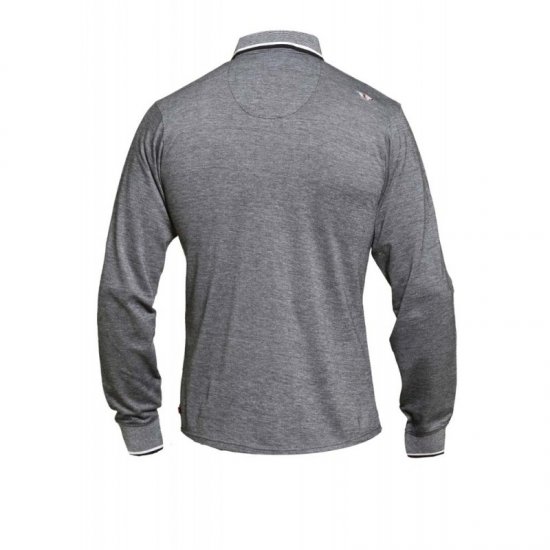 D555 Brockville Long Sleeve Polo Grey - Pikeepaidat - Miesten isot pikeepaidat