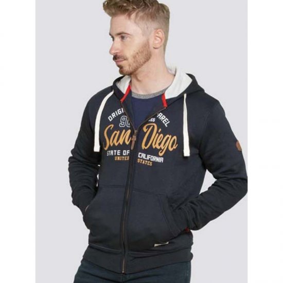 D555 Stockton Hoodie Navy - Hupparit ja collegepaidat - Miesten hupparit ja collegepaidat isot koot